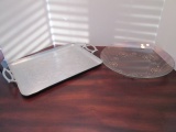Midcentury Sinclair Glama Glass Round Low Bowl and Everlast Forged Aluminum