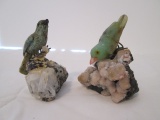 Sculpted Birds on Rough Cut Quartz Chunks