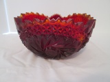 Heavy Amberina Hobstar Bowl