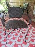 Woven Resin Barrel Back Arm Chair