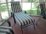 Green Metal Lounge Chair with Removable Cushion