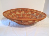 Handcrafted Woven Raffia Coiled Wall Basket