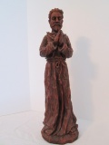 Bronzed Sculpted Lightweight Praying Monk Statue