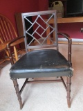 Faux Bamboo Chinoiserie Chippendale Style Arm Chair