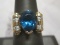 14k Gold Blue Topaz and Diamond Ring