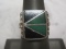 Sterling Silver Southwestern Ring with Malachite & Onyx Inlay Ring