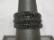 Set of (3) Sterling Silver Black Crystal Band Rings