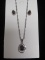 Silvertone Chain with Pendant and Matching Earrings