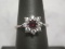 14k White Gold Garnet and Diamond Ring