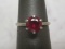10k White Gold Garnet Ring