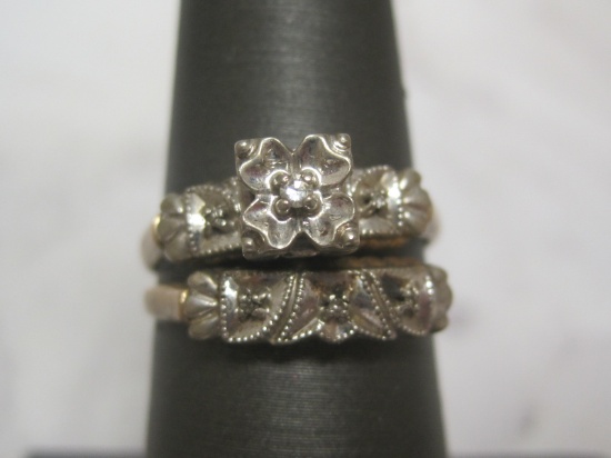 14k Gold Antique Wedding Set