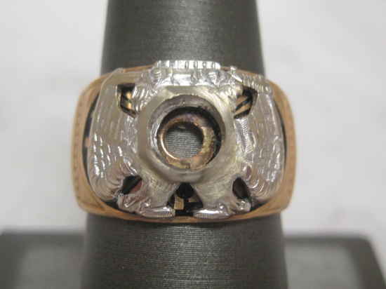 1932 14k Gold Antique Setting- Missing Stone
