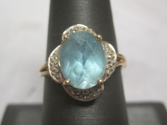 10k Gold Ring with Blue Stone