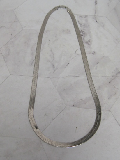 16" Sterling Silver Herringbone Necklace