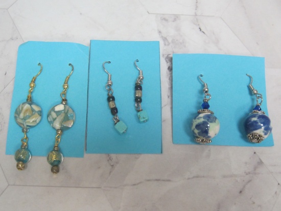 3 Pair of Custom Beaded Earrings