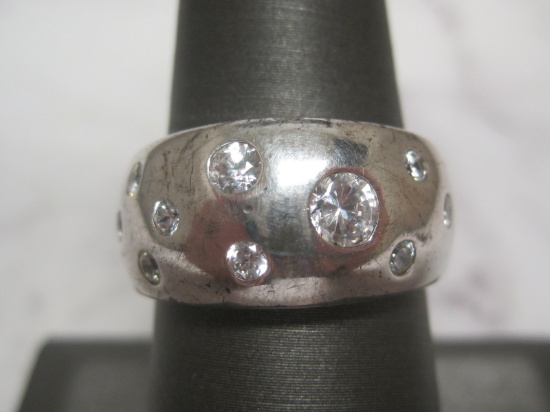 Sterling Silver CZ Band Ring