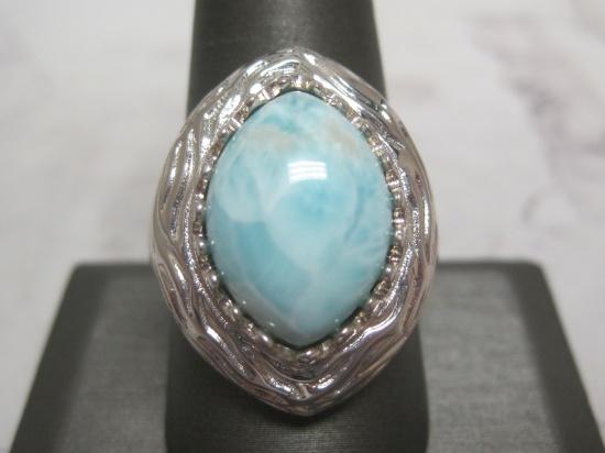 Sterling Silver Ring with Blue Stone