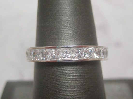 Sterling Silver CZ Band Ring