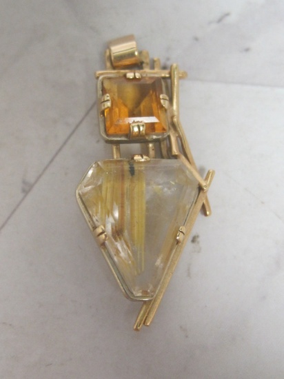 Custom 14k Gold Pendant with Stones