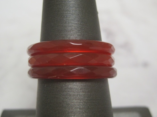 (3) Agate Band Rings