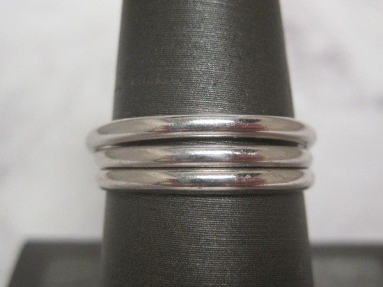 (3) 10k White Gold Stacking Rings