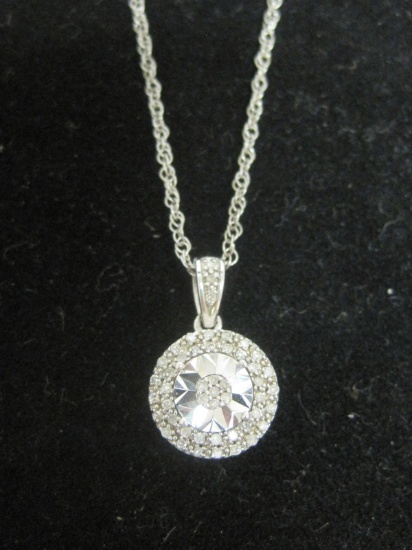 18" Sterling Silver Chain with CZ Pendant