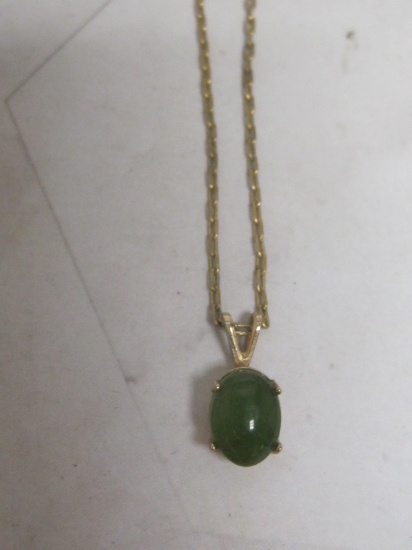 18" Gold Filled Chain with Jade Pendant