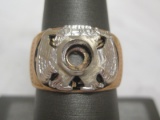 1932 14k Gold Antique Setting- Missing Stone