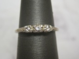 Antique 14k Gold 3 Diamond Band Ring