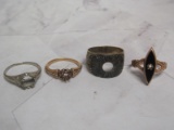 (1) 14k Gold and (3) 10k Gold Antique Ring Settings