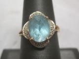 10k Gold Ring with Blue Stone
