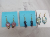 3 Pair of Custom Beaded Earrings