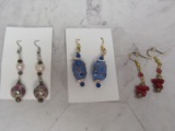 3 Pair of Custom Beaded Earrings