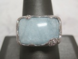Sterling Silver Ring with Blue Stone