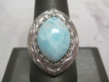 Sterling Silver Ring with Blue Stone