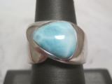 Sterling Silver Ring with Blue Stone