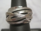 14k White Gold Weave Ring