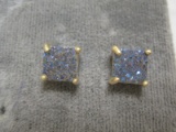 14k Gold Druzy Look Earrings