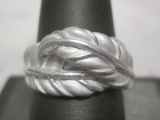 10k White Gold Leaf Ring