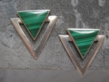 Sterling Silver Malachite Earrings