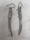 Sterling Silver Sword Earrings