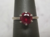 10k White Gold Garnet Ring