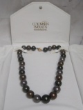 Black Pearl Necklace with 14k Gold Clasp