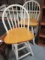 2 Spindle Back Wood Swivel Bar/Counter Chairs