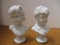 2 Vintage Lefton China Handpainted Busts