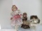 Vintage Italian Porcelain Doll in Stroller, Bradley Dolls 