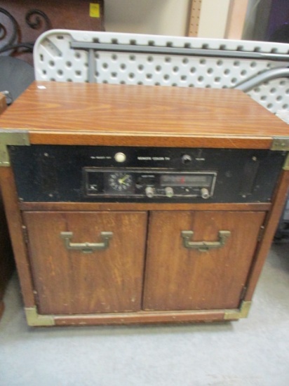 Retro Remote Color TV Wood Cabinet with Radio
