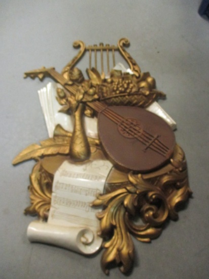 Retro Syroco Gilded Gold Musical Wall Hanging