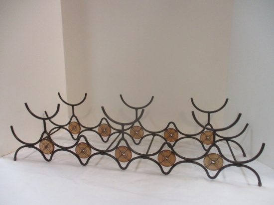 Unique Metal with Emblements Wine Bottle Rack