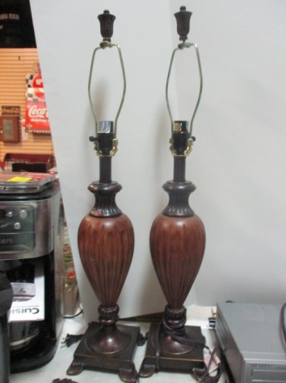 Pair of Decorative Bronzed Metal Lamps